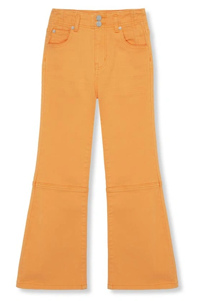 Habitual Kids' Girl's Full-length Flare Twill Pants In Orange