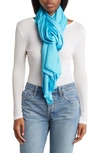 Vince Camuto Oversized Satin Pashmina Wrap In River Blue