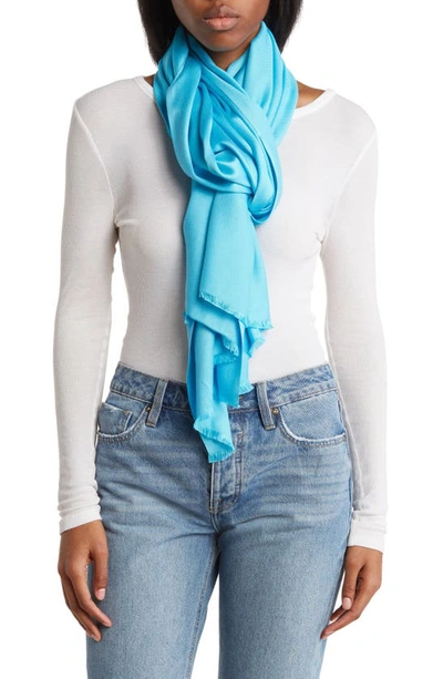Vince Camuto Oversized Satin Pashmina Wrap In River Blue