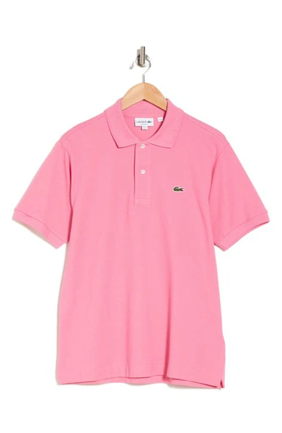 Lacoste Regular Fit Piqué Polo In Reseda Pink