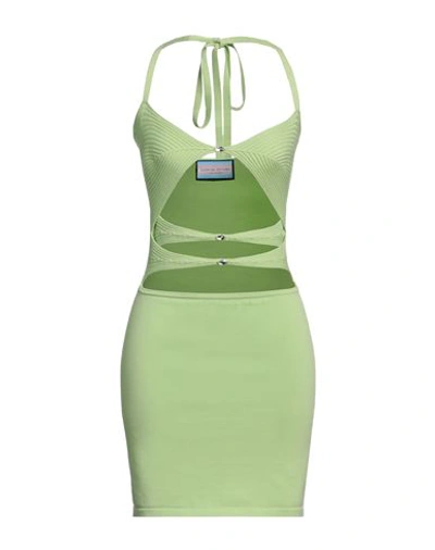 Eleonora Gottardi Woman Mini Dress Light Green Size M Viscose, Polyester