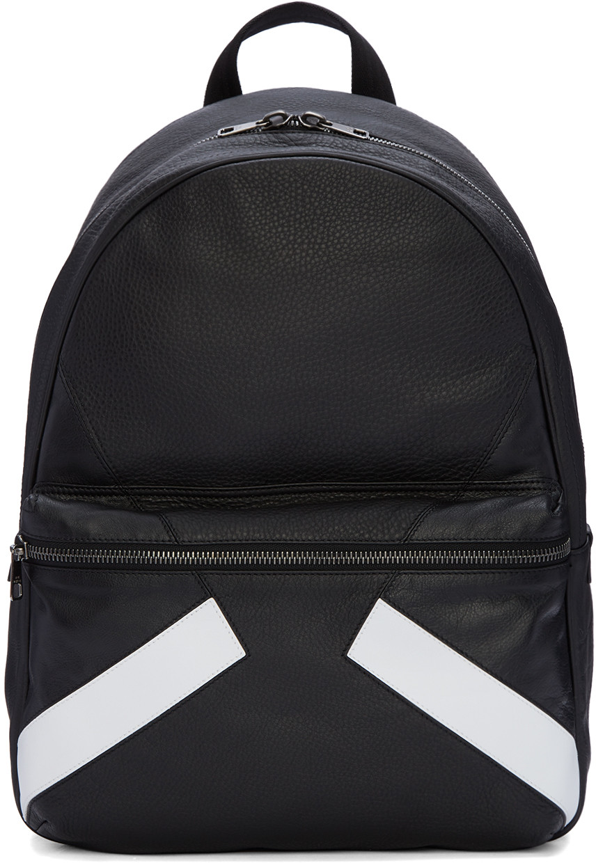 Neil Barrett Retro Modernist Calf Leather Backpack In Black | ModeSens