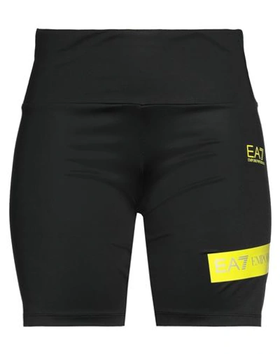 Ea7 Woman Leggings Black Size Xl Polyester, Elastane