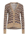 M Missoni Woman Cardigan Military Green Size M Cotton, Viscose, Wool In Yellow