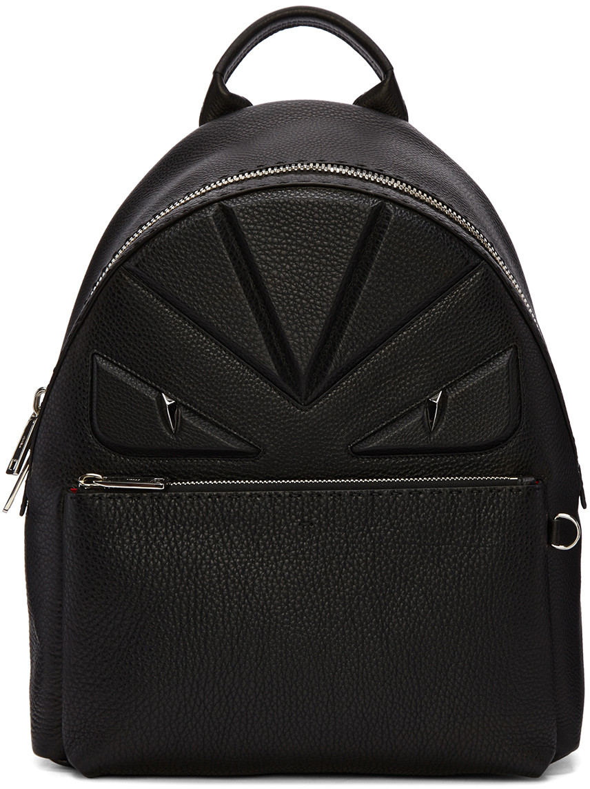 Fendi Black 'bag Bug' Backpack In Nero/palladio | ModeSens