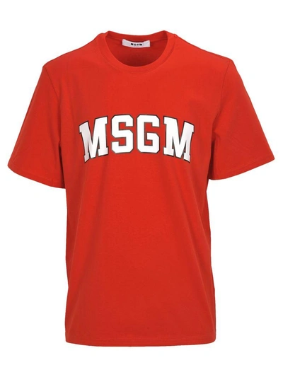 Msgm Tshirt  College In Red