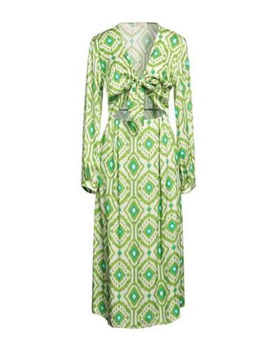 Hanami D'or Woman Maxi Dress Light Green Size 8 Viscose