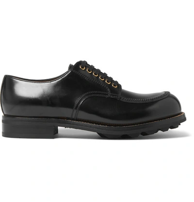 Prada Spazzolato Leather Kiltie Derby Shoes | ModeSens