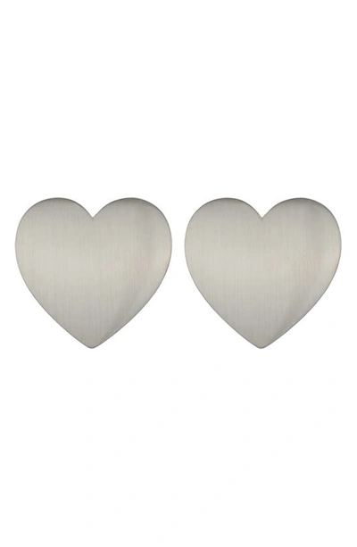 Ettika Heart Stud Earrings In Metallic