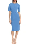 Donna Morgan Sheath Midi Dress In Blue Bonnet