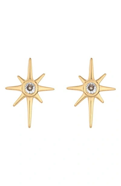 Ettika Cubic Zirconia North Star Stud Earrings In Gold
