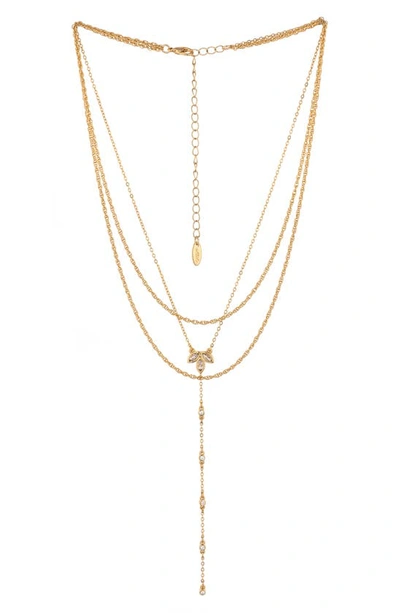 Ettika Cz Layered Chain Necklace In Gold