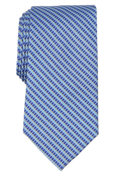 Ted Baker Powels Stripe Silk Blend Tie In Navy