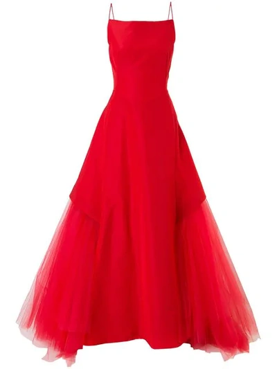 Zac Posen Flared Dress In Red