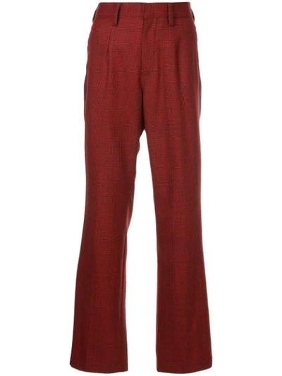 Kolor Checked Flared Trousers In Red