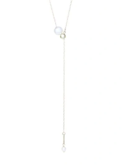 Mizuki 6mm Pearl Slider Necklace In Yellow Gold