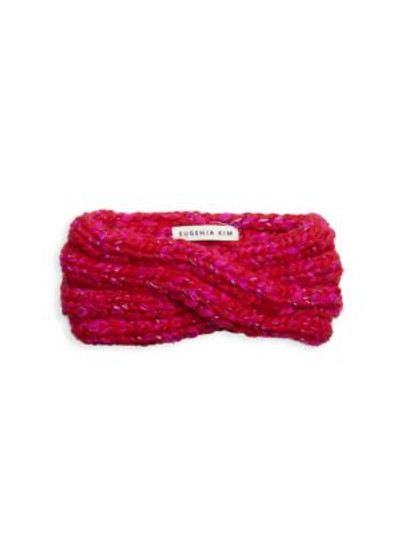 Eugenia Kim Lula Metallic Knit Ear Warmer Headband In Red/fushia