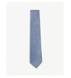 Ferragamo Squirrel Print Silk Tie In Blue