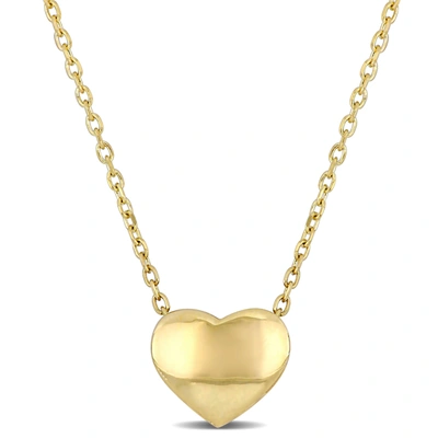 Mimi & Max Classic Heart Necklace With Chain In 10k Yellow Gold - 17 In