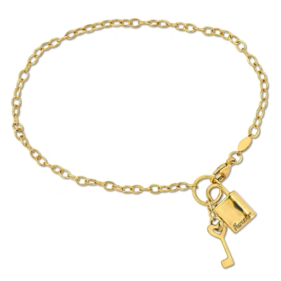 Mimi & Max Padlock Charm Bracelet In 14k Yellow Gold - 7.5 In