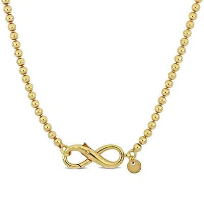 Mimi & Max Infinity Bead Link Necklace In Yellow Sterling Silver - 18 In