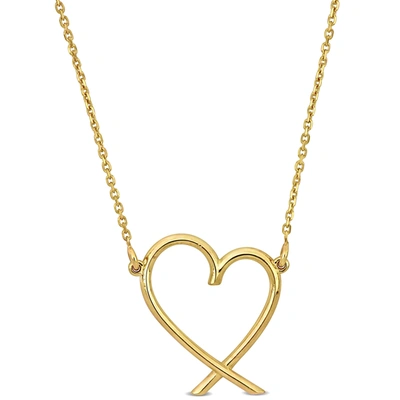 Mimi & Max Heart Necklace With Chain In 14k Yellow Gold - 17 In