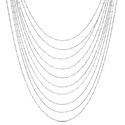 Mimi & Max Multi-strand Chain Necklace In Sterling Silver - 16 In In White