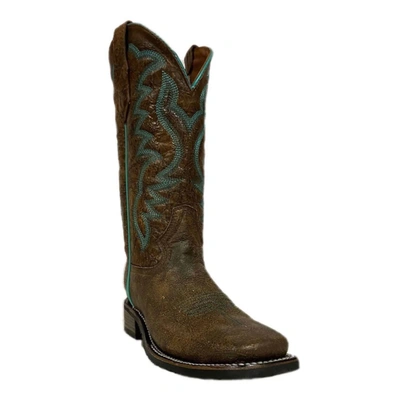 Corral Women's Peanut Embroidery Wide Square Toe Western Boots In Brown