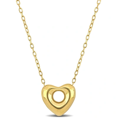 Mimi & Max Puff Heart Necklace With Chain In 10k Yellow Gold - 18 In
