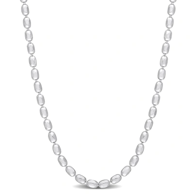 Mimi & Max Oval Ball Chain Necklace In Sterling Silver - 16 In In White