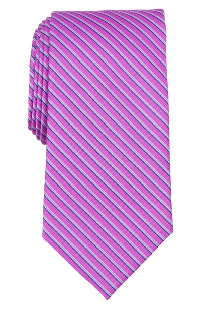 Ted Baker Powels Stripe Silk Blend Tie In Berry