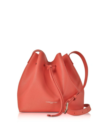 Lancaster Pur & Element Saffiano Leather Bucket Bag In Red