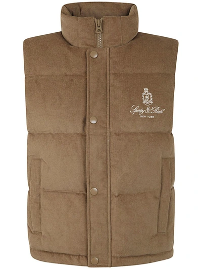 Sporty And Rich Sporty & Rich Vendome Corduroy Puffer Vest Clothing In Brown