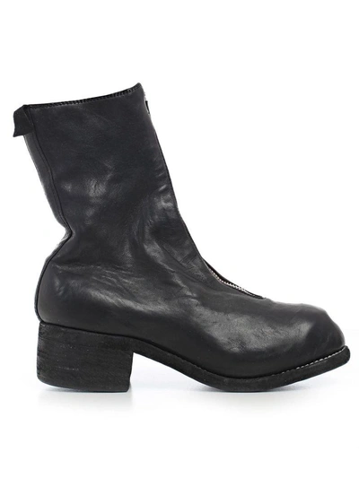 Guidi Front Zip Boots In Blkt Black