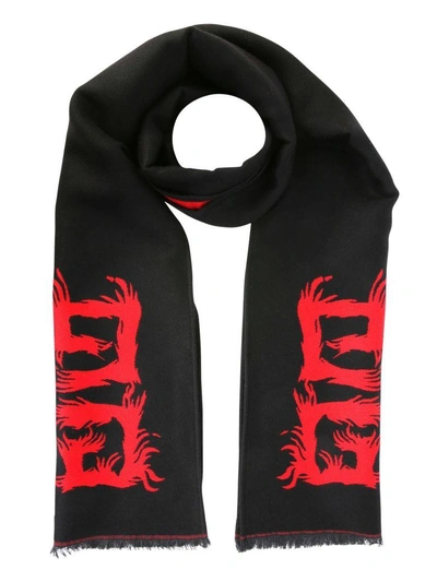 Givenchy "4g Flame" Scarf In Black