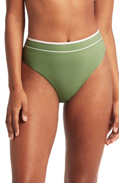 Sea Level Elite High Waist Bikini Bottoms In Olive