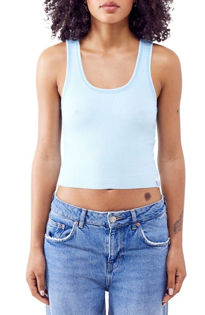 Bdg Urban Outfitters Everyday Scoop Neck Rib Tank In Washed Blue