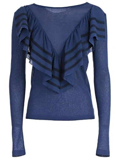 See By Chloé Flouncy Top In Obscure Blue