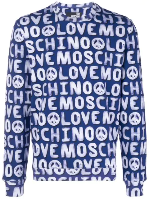 moschino all over print sweatshirt