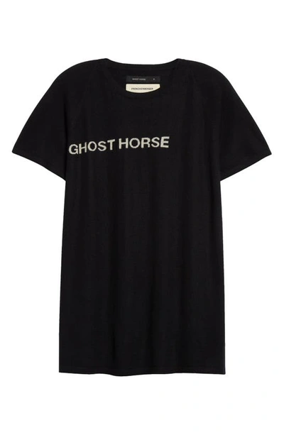 Frenckenberger X Shane Macgowan Ghost Horse Raglan Sleeve Cashmere Jumper In Black / Writing Chalk