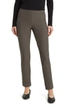 Eileen Fisher Slim Ankle Stretch Crepe Pants In Grave