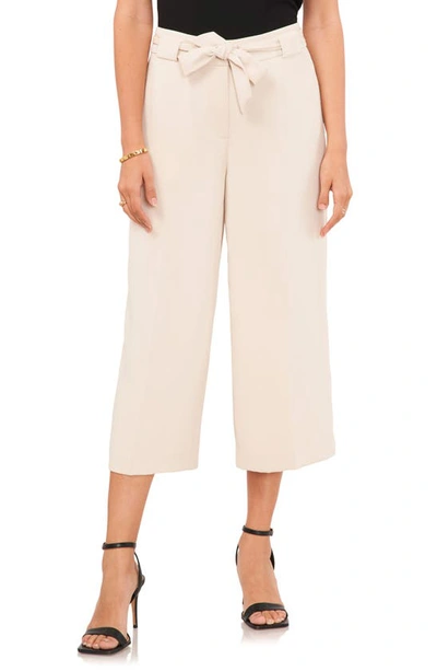 Vince Camuto Tie Waist Crop Trousers In Clay