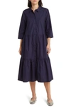 Masai Copenhagen Cotton Shirtdress In Maritime Blue