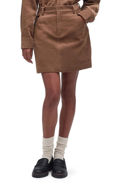 Barbour Oakfield Corduroy Skirt In Taupe