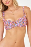 L*space Camellia Underwire Bikini Top In Positively Poppies