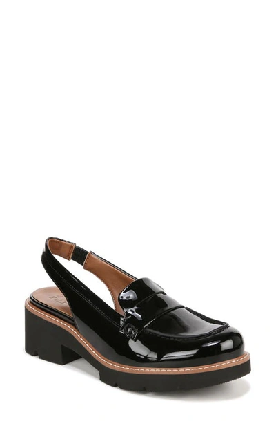 Naturalizer Darry Slingback Penny Loafer Pump In Black Patent