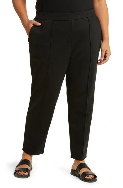 Eileen Fisher Tapered Ponte Ankle Pants In Black