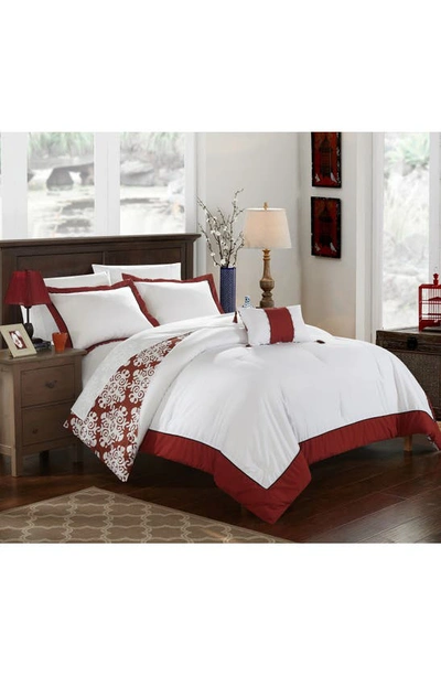 Chic Mallow 4-piece Reversible Bedding Set In White