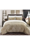Chic Adele 7-piece Down Alternative Bedding Set With Fleece Lining In Neutral