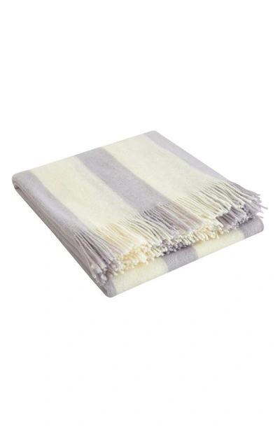 Chic Sylvie Stripe Fringe Throw Blanket In Lavender